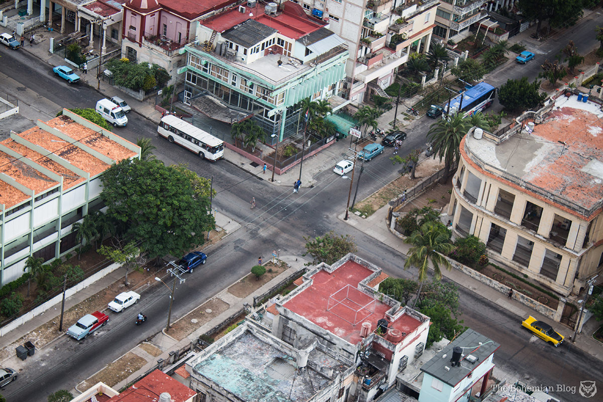 A bird's eye view of the Vedado district in Havana.