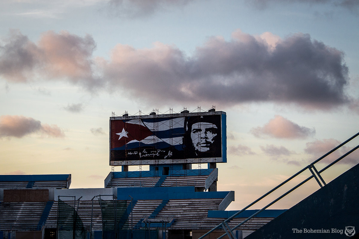 Che Guevara billboard at the Estadio Panamericano – Havana, Cuba.