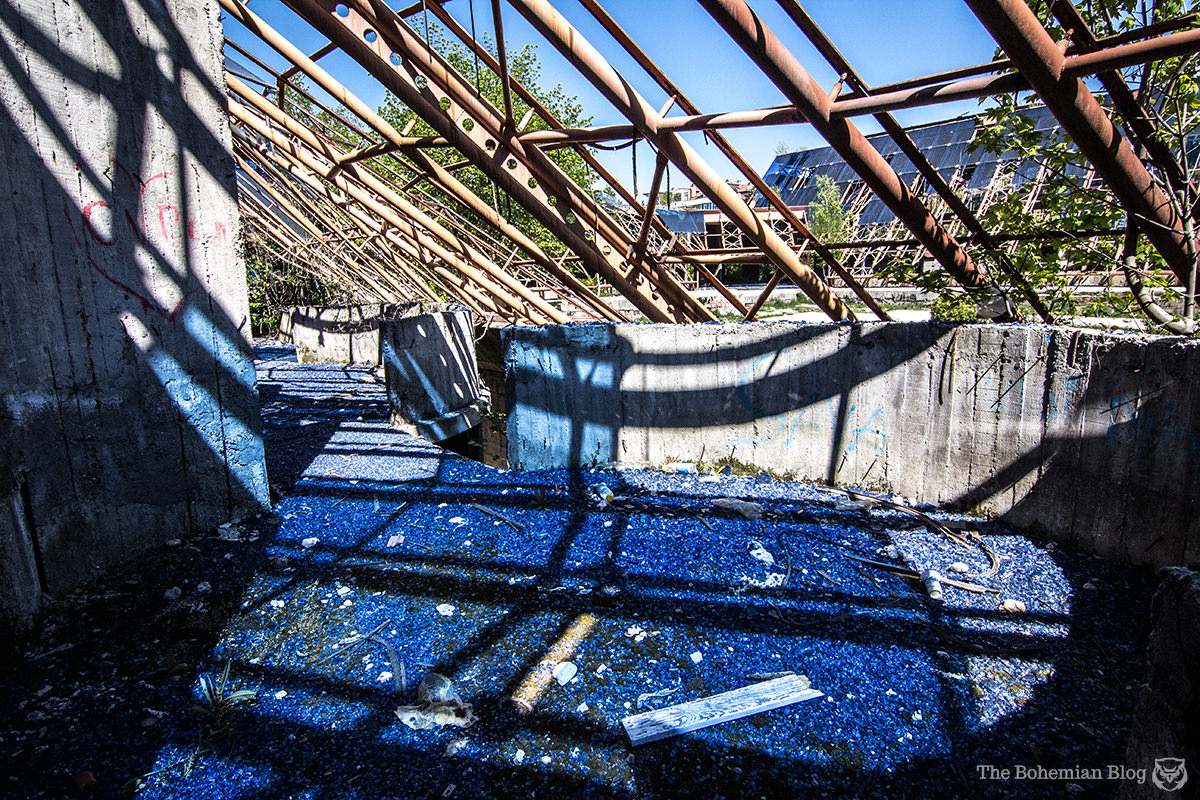 The House of Revolution was built from 400 tons of steel, and covered in blue crystal glass. Nikšić, Montenegro.