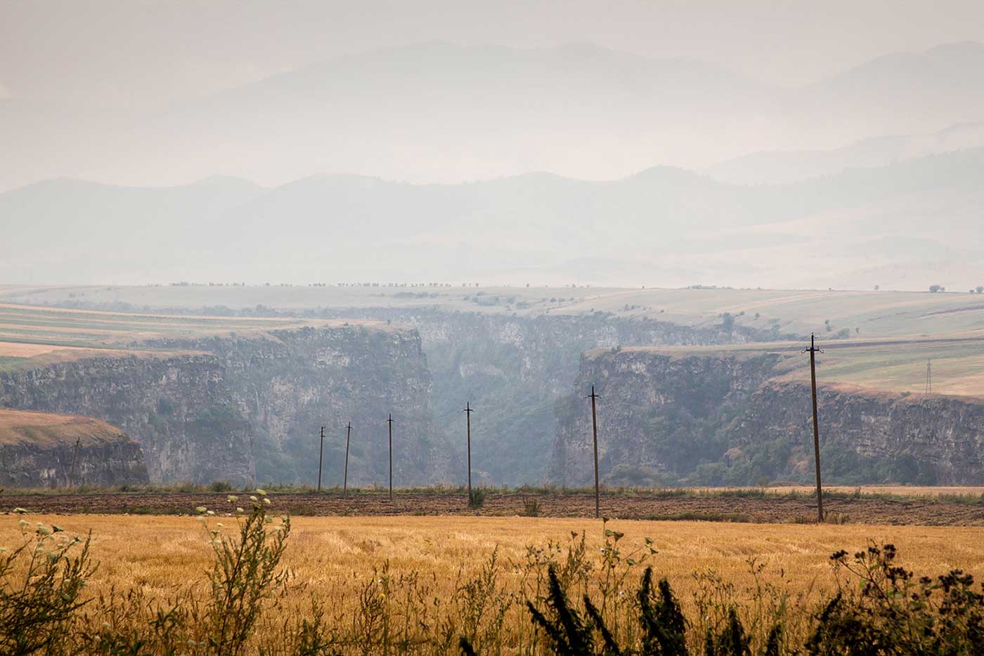 Near Alaverdi, the ground breaks into a series of dramatic ravines.